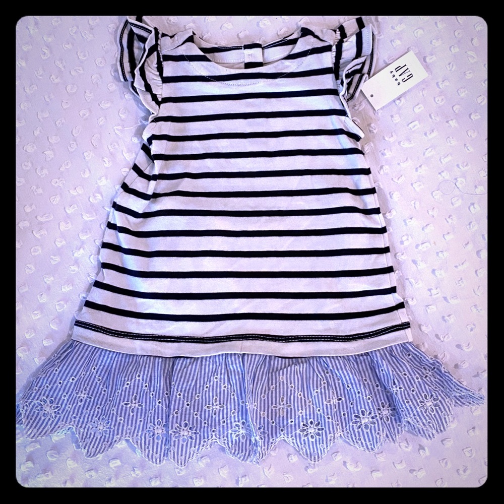 NWT Baby Girl Striped Dress with Eyelet Dress